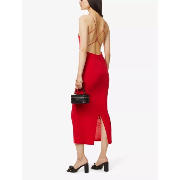 Musier Paris Red Iraklia Strappy Backless Midi Dress Women’s Size 6 / FR 38 - Picture 12 of 12